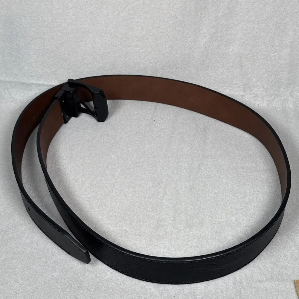 Guess Reversible Belt Black Brown Mens Sz L 38-40 Faux Leather 1 3/8